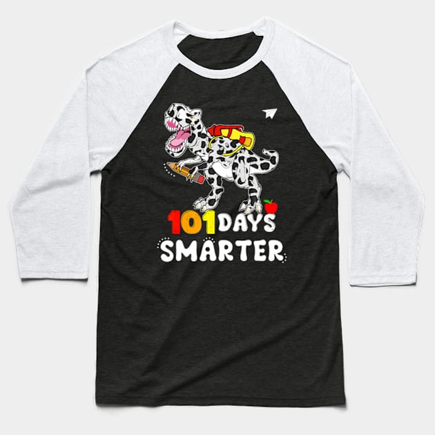 101 Days Smarter Dinosaur 100th Day Of School 100 Boys Kids Baseball T-Shirt by Daysy1